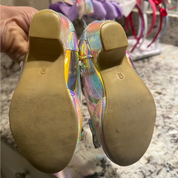 Frozen little Kids Silver Shoes with Bow 9T - Picture 10 of 11